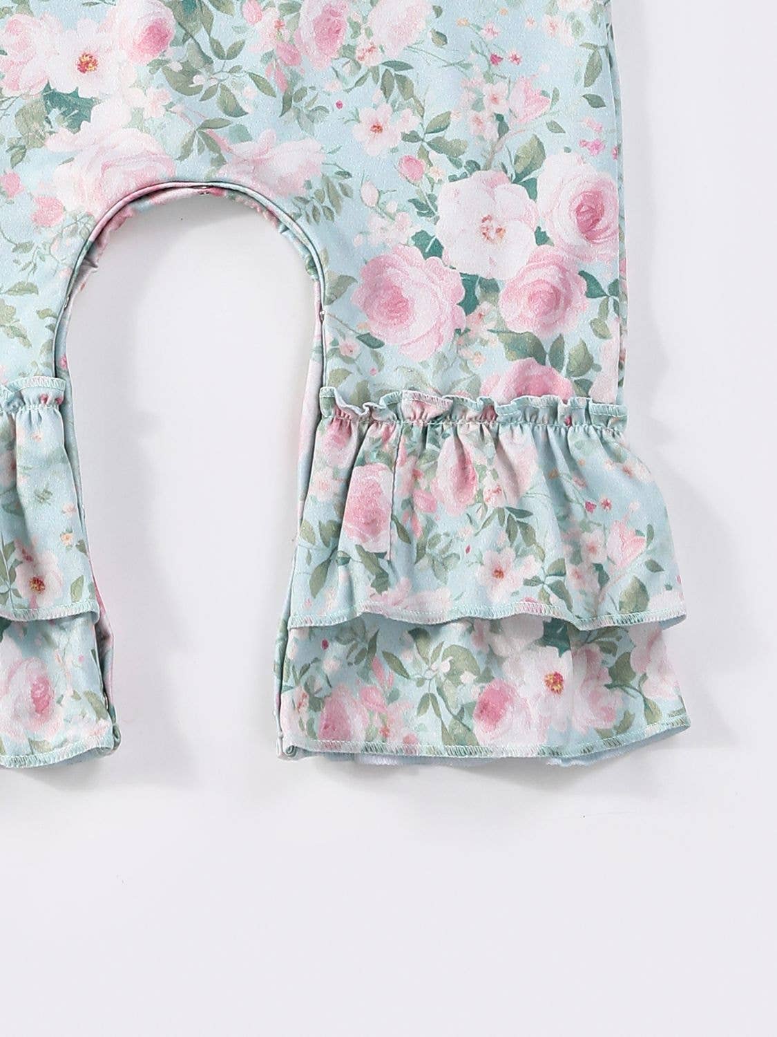 Rosebud Mint Baby Romper