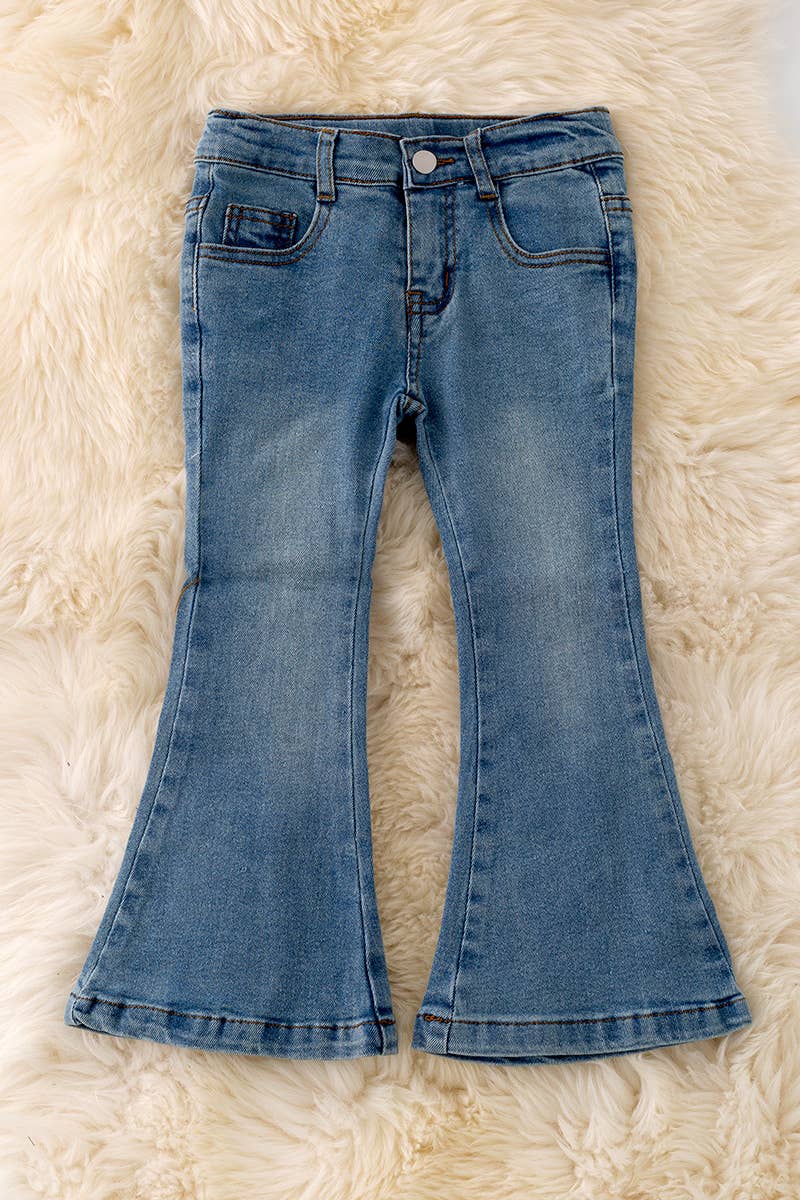 Light blue denim jeans- embroidered pockets
