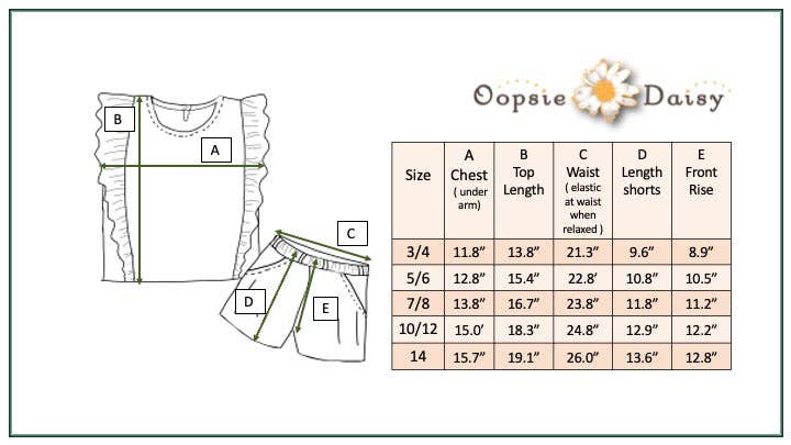 Kids White & Teal Floral Ruffle Spring Summer Short Set 010