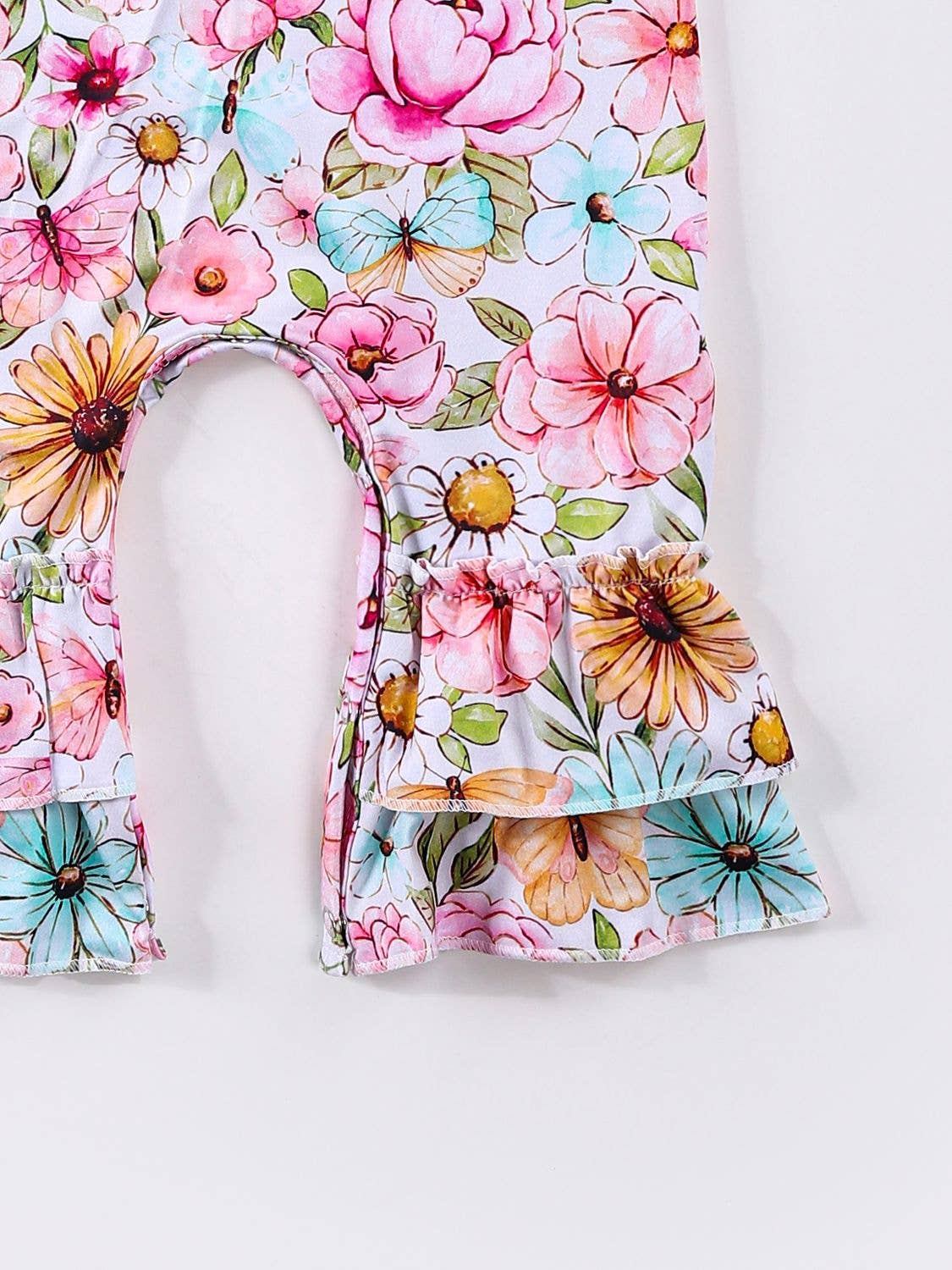 Pink Butterfly Floral Baby Romper 002