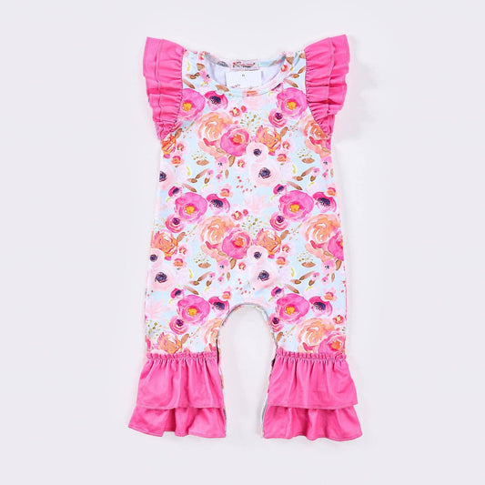 Sherbet Poppy Baby Romper