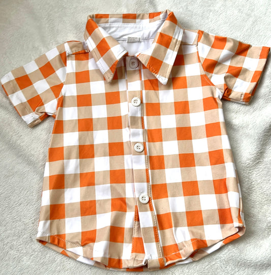 Orange Checker Polo